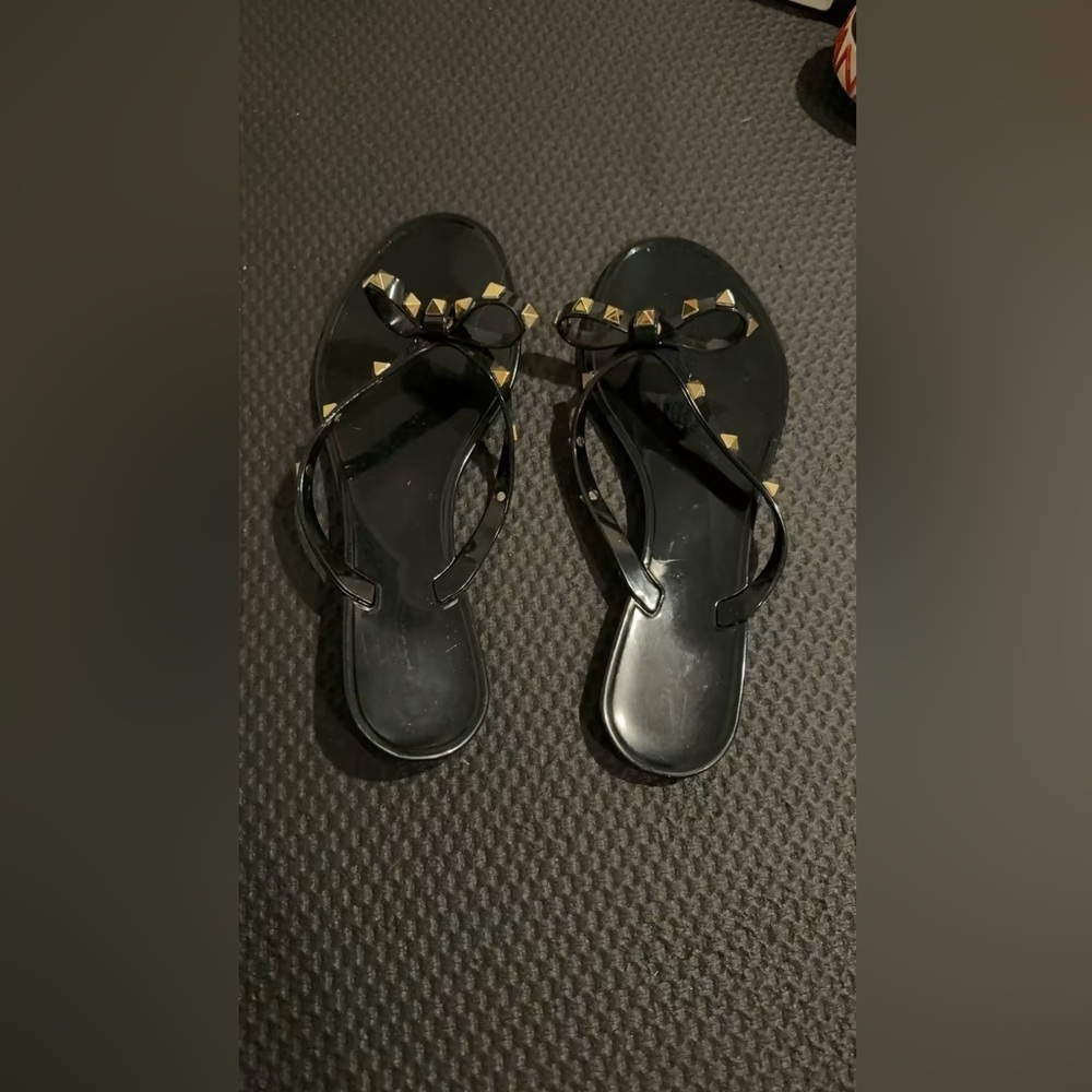 Stylish Black Sandals with Studded Detail